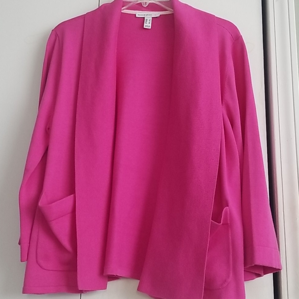 Isaac Mizrahi pink cardigan